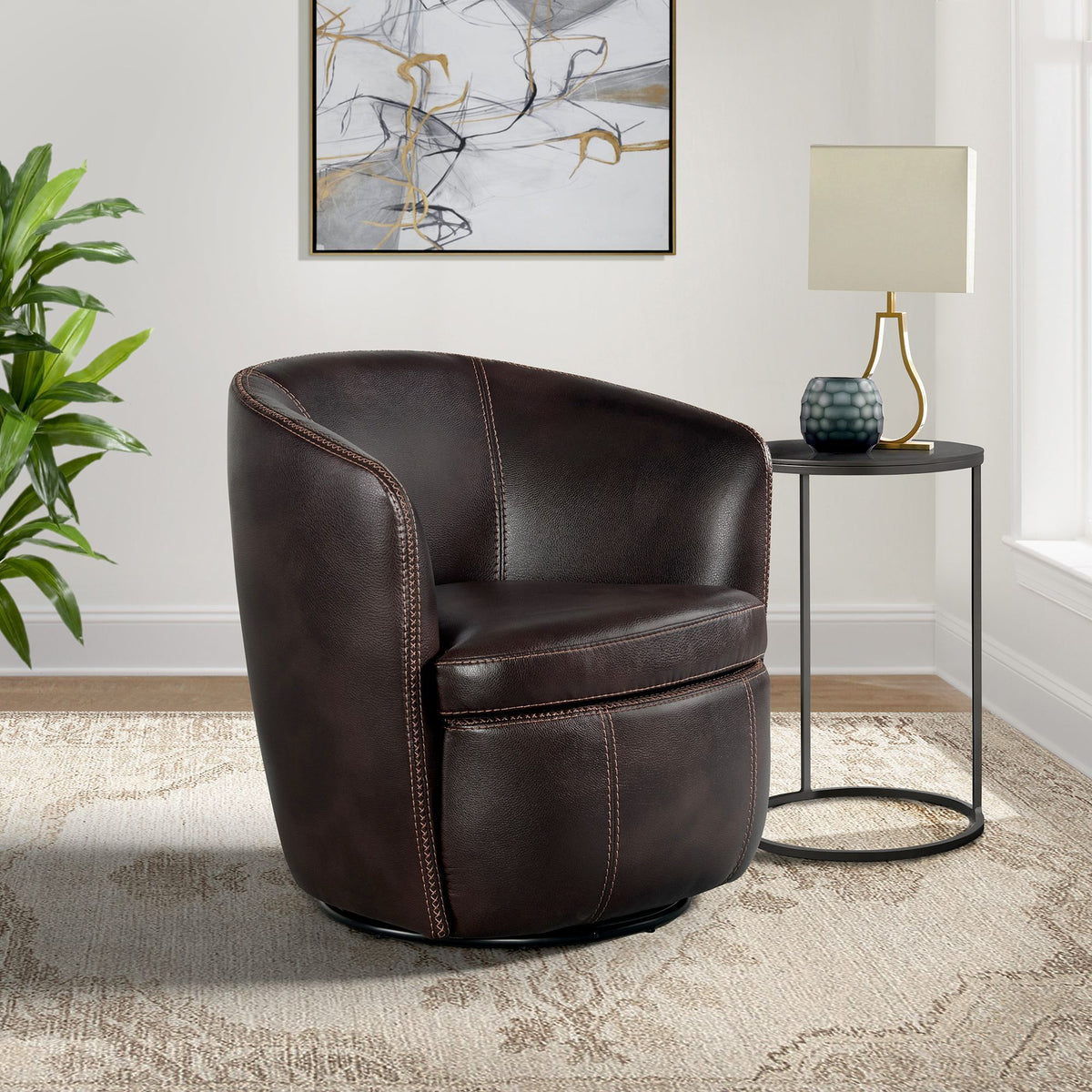 Vito Swivel Chair in Beige by Elements International, view 19