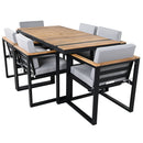 7 Pieces Outdoor Dining Set Patio Dining Table And Chair Set With And Removable Cushions For Patio