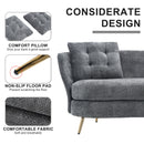 Loveseat Sofa, Upholstered Couch With Metal Legs
