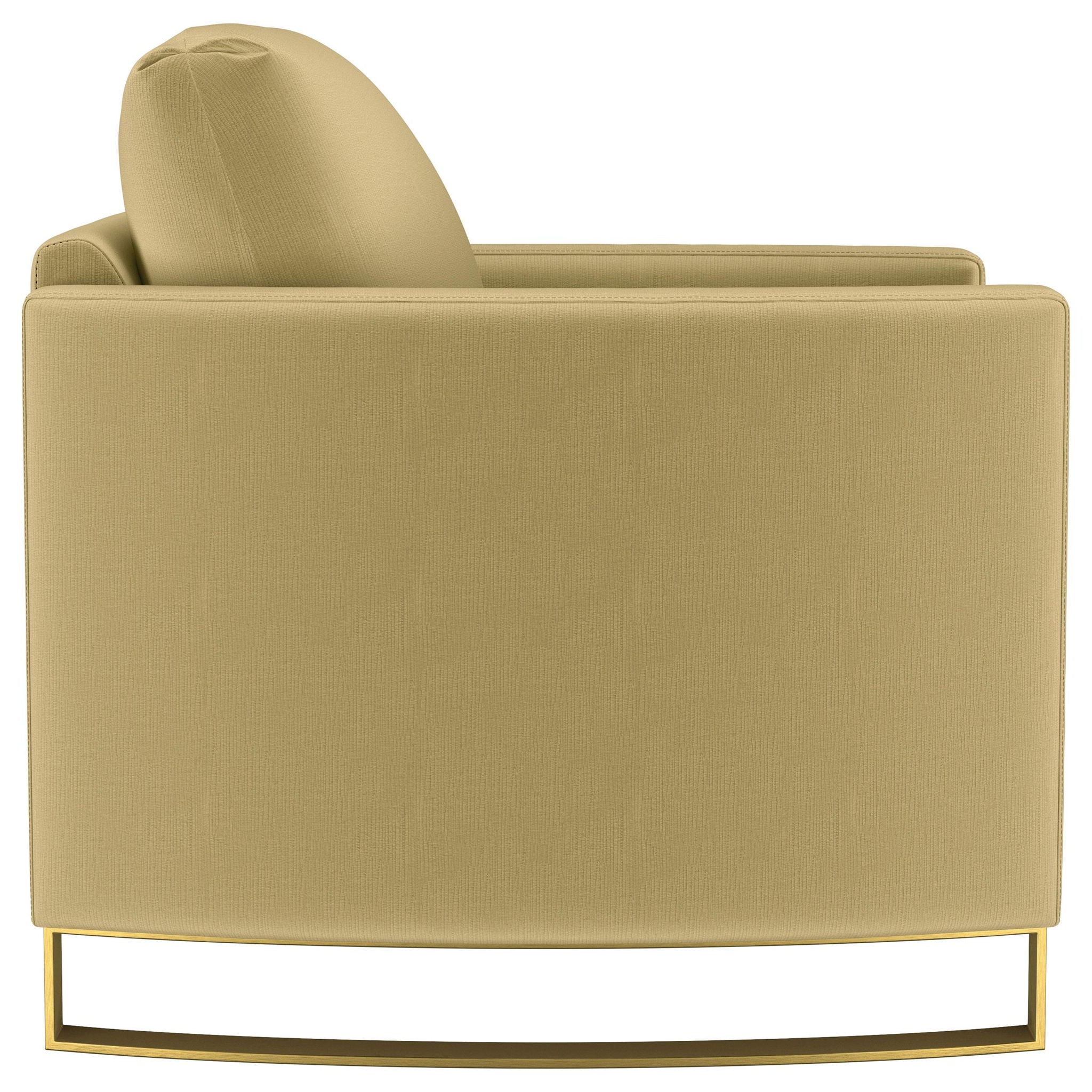 Corliss Upholstered Curved Track Arm Chair Camel - Atlantic Fine Furniture Melbourne FL