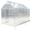 Polycarbonate Greenhouse, Heavy Duty Outdoor Aluminum Walk-In Green House Kit With Rain Gutter, Vent And Door For Backyard Garden