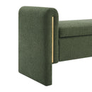 Modern Teddy Upholstered Large Bed End Bench With Arms And Storage