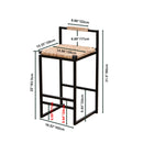 Water Hyacinth Woven Bar Stools With Back Support, Counter Height Dining Chairs (Set of 2) - Natural