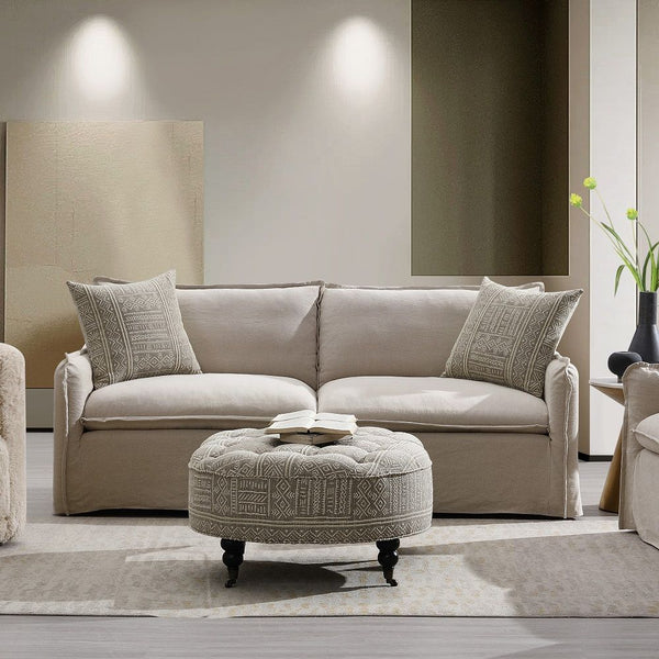 Upendo - Sofa With 2 Pillows - Beige