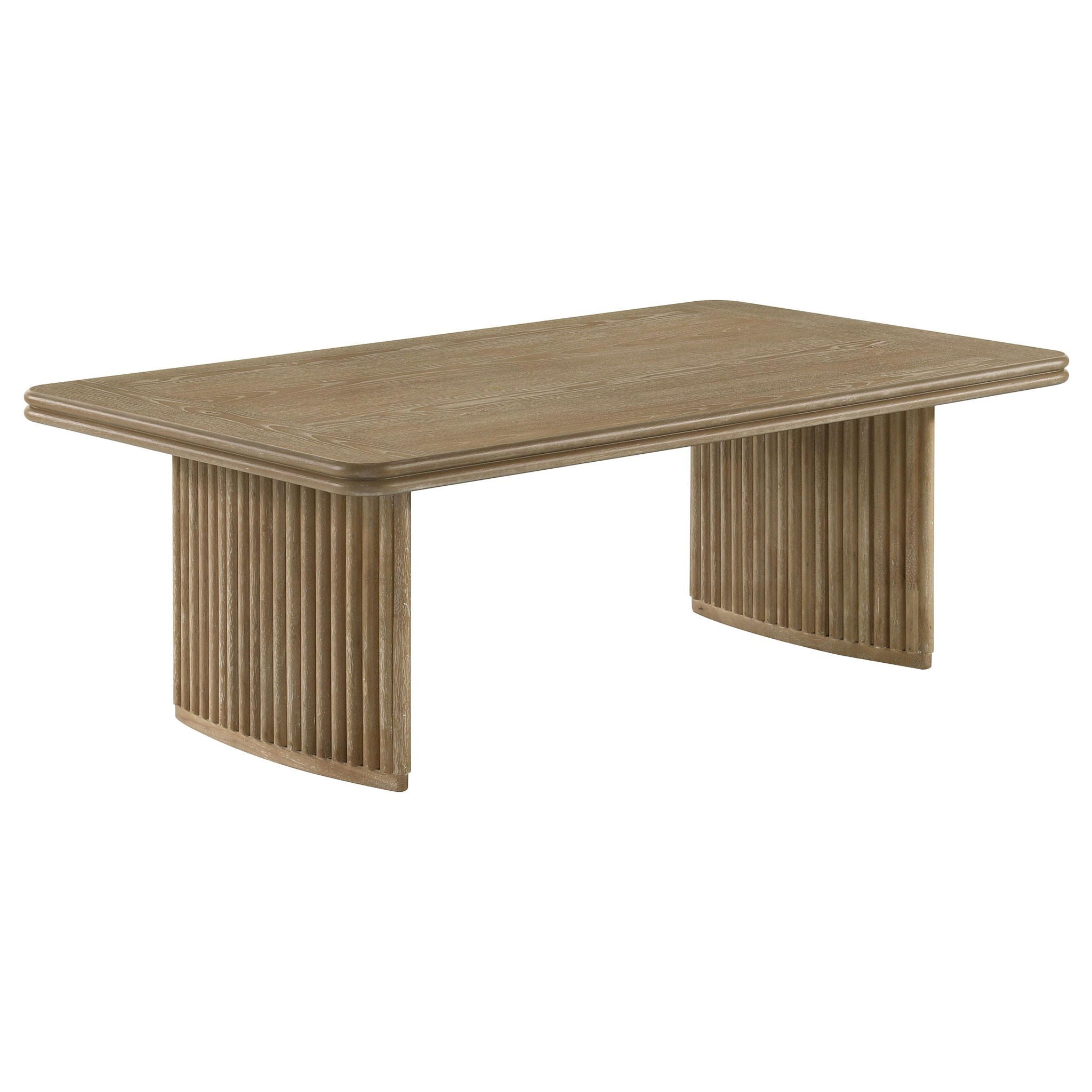 Adina 2-piece Wood Coffee Table Set Distressed Light Brown - Atlantic Fine Furniture Melbourne FL