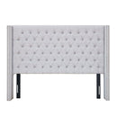 Transitional Upholstery Headboard With Tufted Buttons And Nailhead Trim