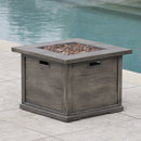 Outdoor Patio Square Gas Burning Mgo Fire Pit, Tank Inside, 40000 Btu