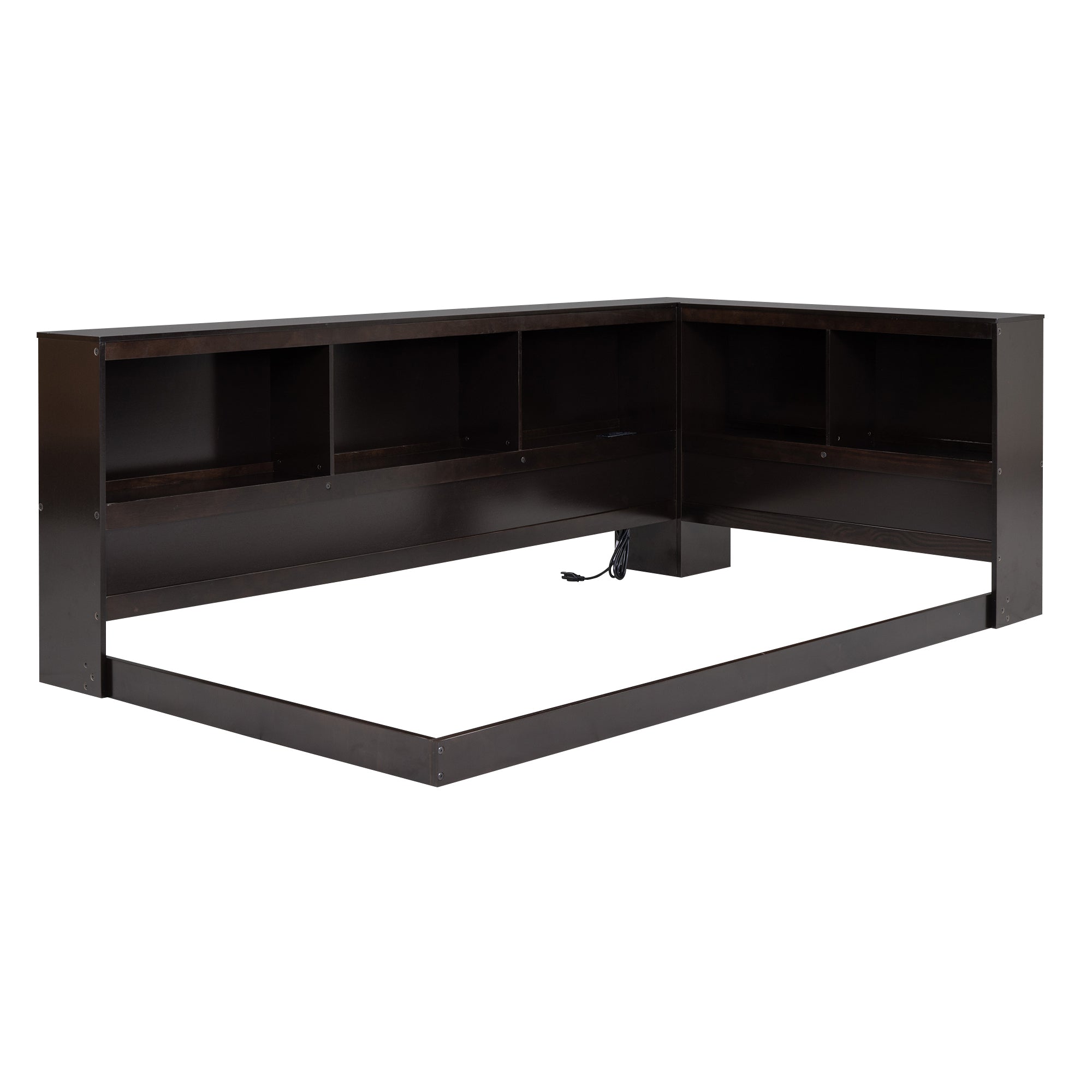 Wood Twin Size Daybed with Storage Cabinets and USB Ports, Espresso - Atlantic Fine Furniture Melbourne FL