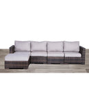 Wide Hand Patio Sectional With Cushions - Brown