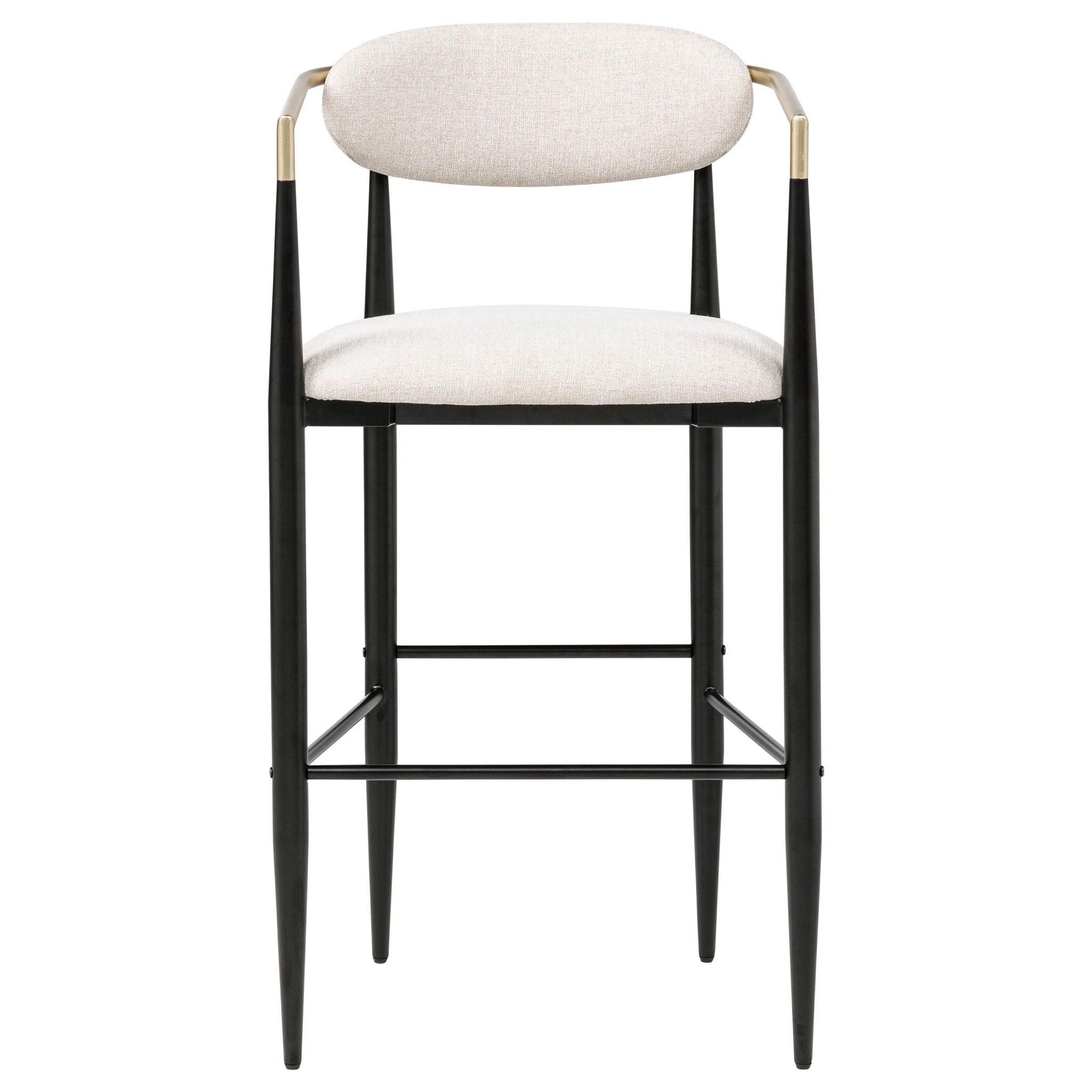 Tina Fabric Upholstered Bar Chair Beige (Set of 2)