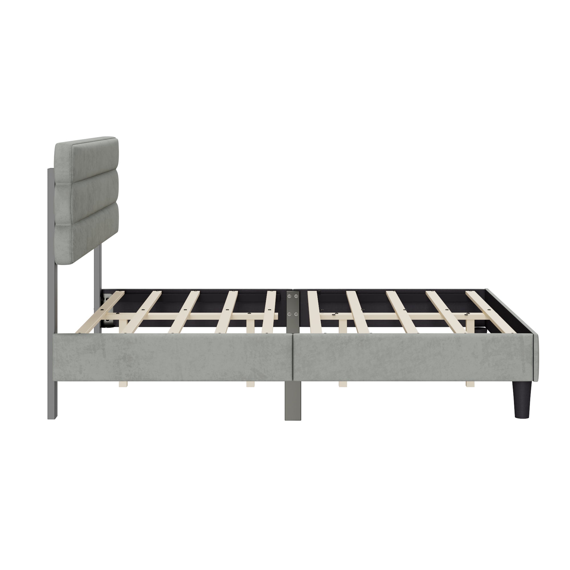 Full Bed Frame with Headboard,Sturdy Platform Bed with Wooden Slats Support,No Box Spring,Mattress Foundation,Easy Assembly