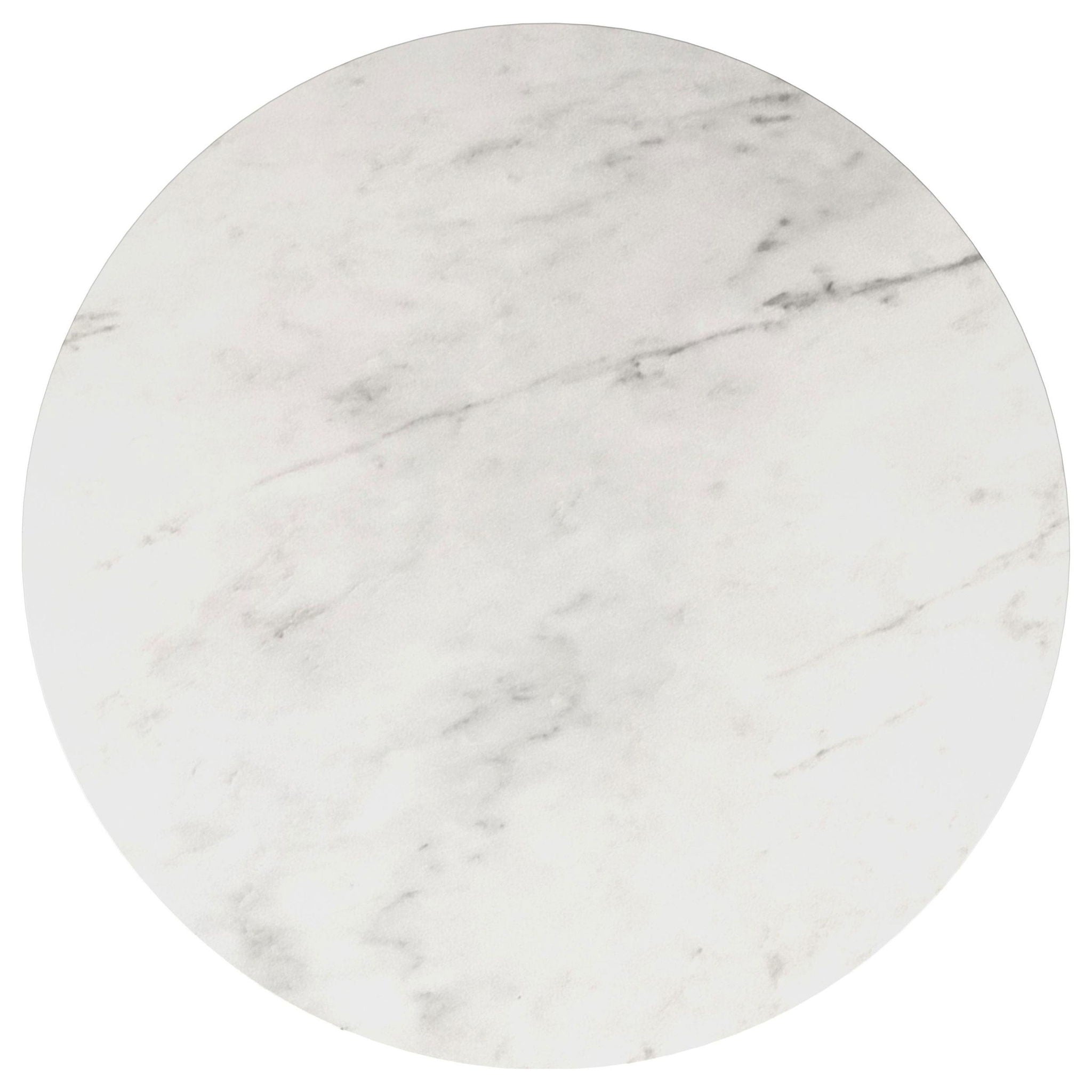 Avon Round Marble Top Stainless Steel Side End Table White - Atlantic Fine Furniture Melbourne FL