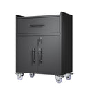 Rolling Metal Tool Storage Cabinet, Lockable Garage Storage Cabinet, Locking Metal Storage Cabinet With Wheels, Rolling Tool Chest, Assembly Required - Black