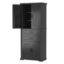 Elegant Multi Functional Storage Cabinet With Slide Rail Drawers, Adjustable Shelves