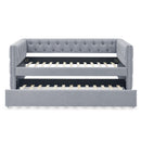 Inspired Upholstered Daybed With Trundle, Button Tufted