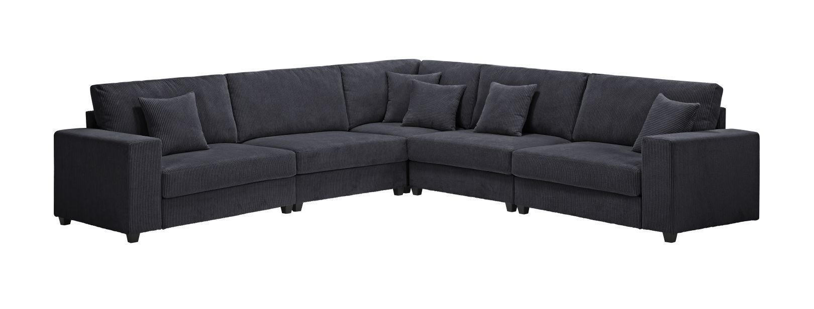 Oversized Length117.2''*Width 117.2'' Modular Sectional Sofa Couches Set ,Corduroy Upholstered Deep Seat Comfy Sofa For Living Room,Dark Gray