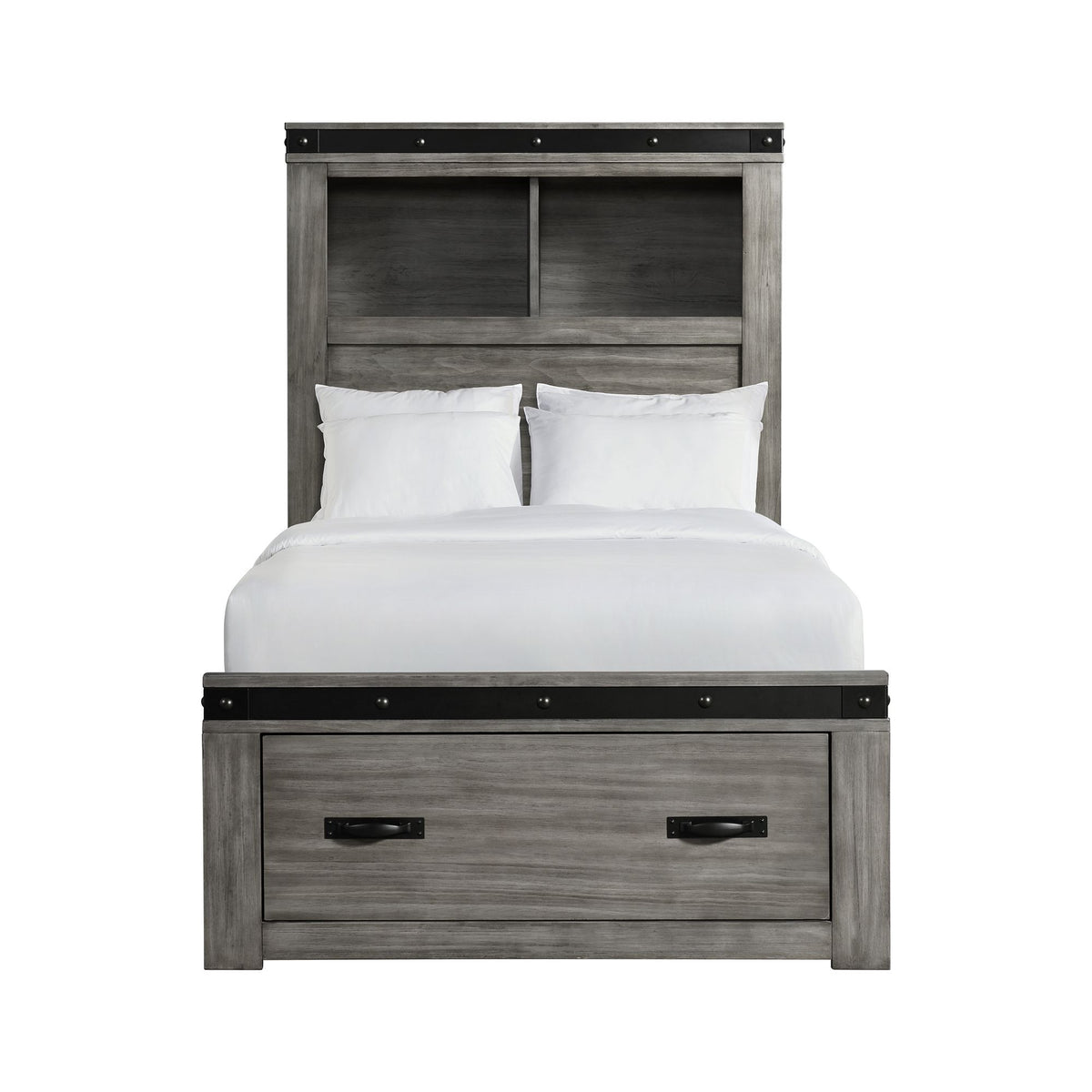 Wade Youth Platform Storage Bed in Dark Gray by Elements International, view 15