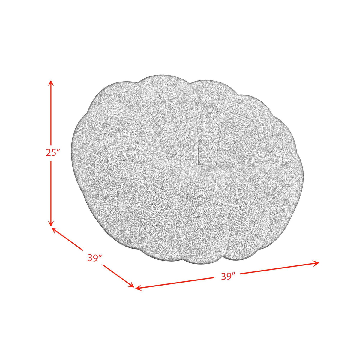 Bubble Swivel Chair And Ottoman in Light Gray by Elements International, view 24