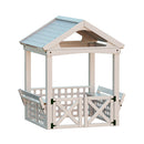 Outdoor Wooden Playhouse With Bench And Door - White