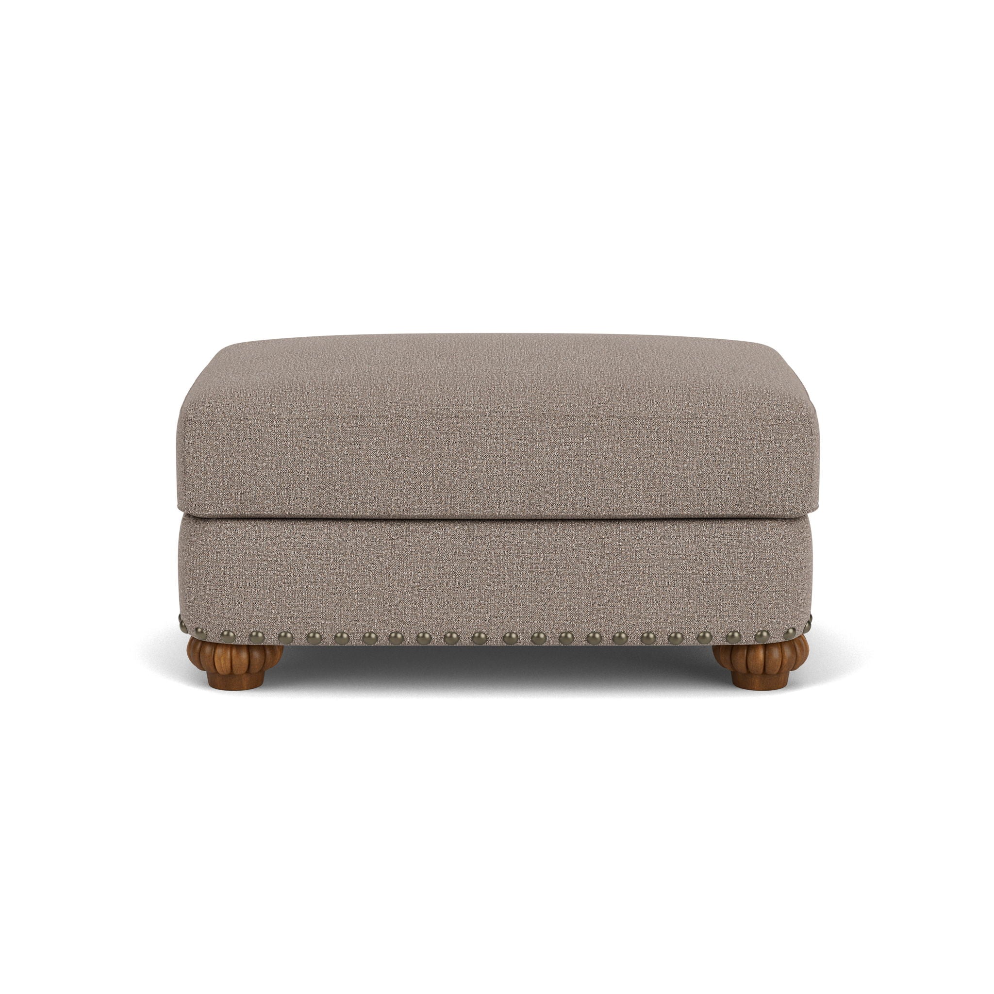 Patterson - Fabric Ottoman, Nailhead Trim