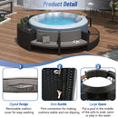 Spa Surround Spa Frame Patio Rattan Sofa Set With Storage Spaces, Mini Sofa And Comfortable Cushion For Patio, Backyard