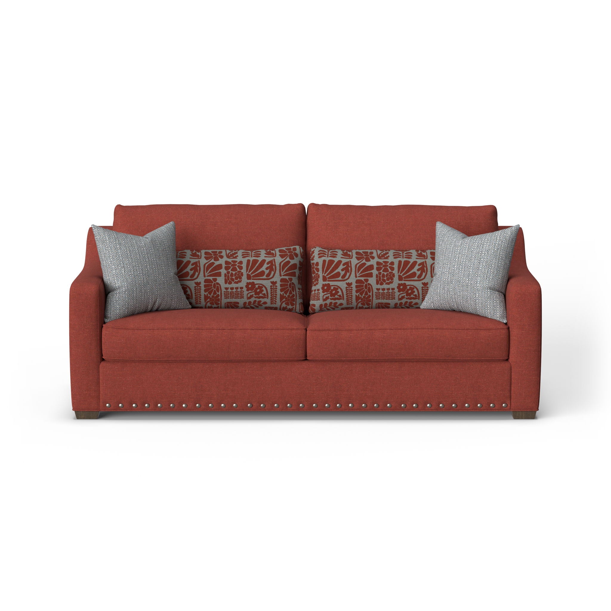 Milo - Fabric Two-Cushion Sofa With Nailhead Trim