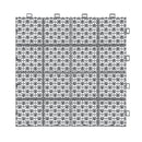 Interlocking Deck Tiles Plastic Waterproof Outdoor All Weather Anti-Slip Bathroom Shower Balcony Porch Strong Weight Capacity Upto 6613 Lbs, Rosette Pattern