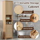 Tall Bathroom Cabinet With 1 Door, 3 Drawers, Open Storage - Wood
