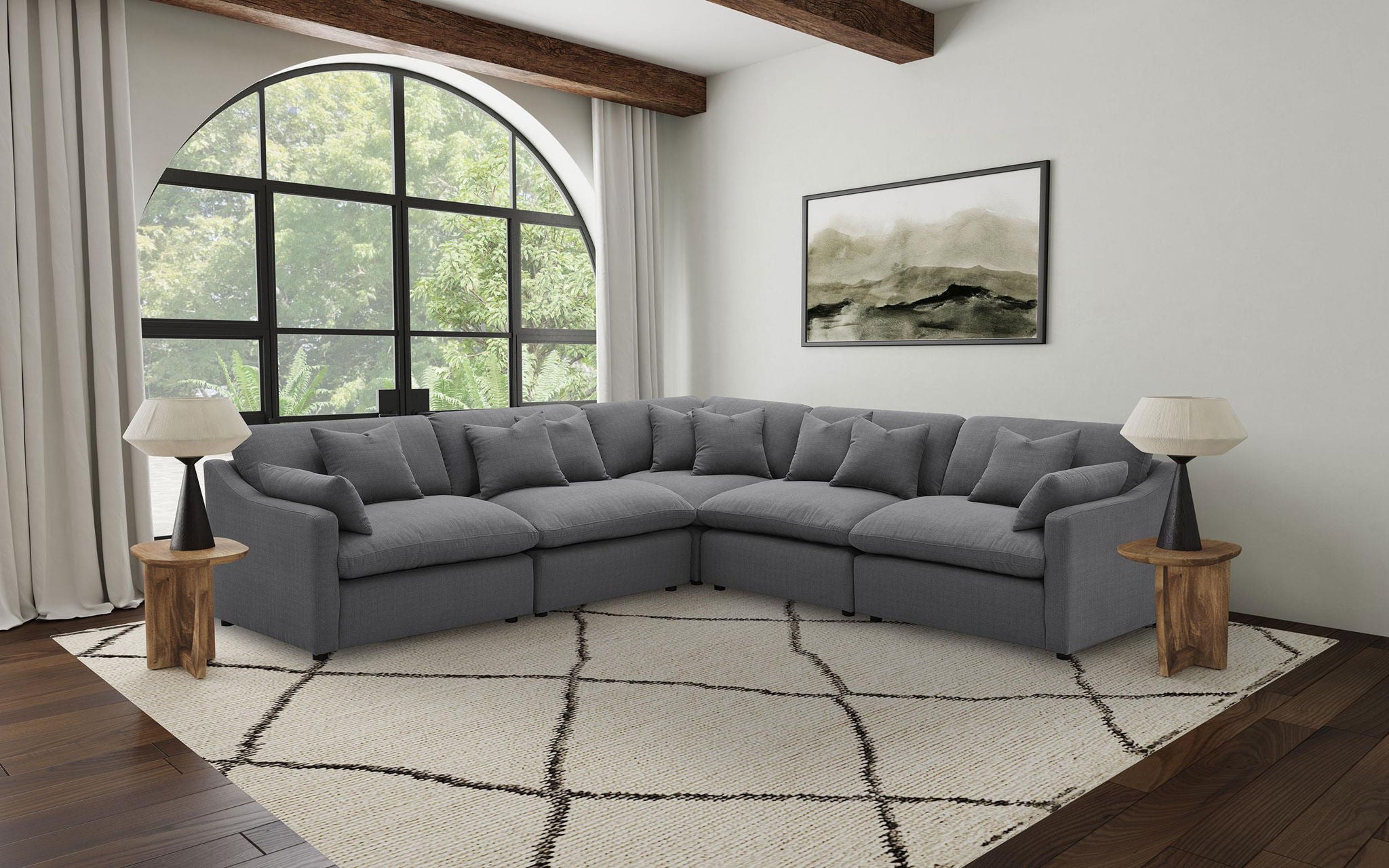 Hobson Upholstered Armless Chair Charcoal - Atlantic Fine Furniture Melbourne FL