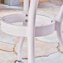 Tranquilius - Outdoor Round Dining Table With Lattice Tabletop, Umbrella Hole And Curved Legs