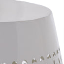 Transitional Ruby - Side Table With Lace Cut Design - White