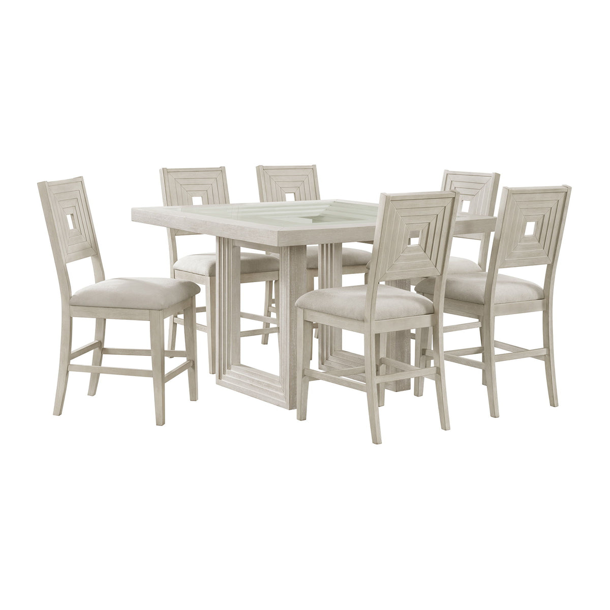 Avalanche Square Counter Height Dining Set in White by Elements International, view 2