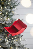Iron Sleigh Large, Distressed Christmas Santa Sleigh Holiday Decoration