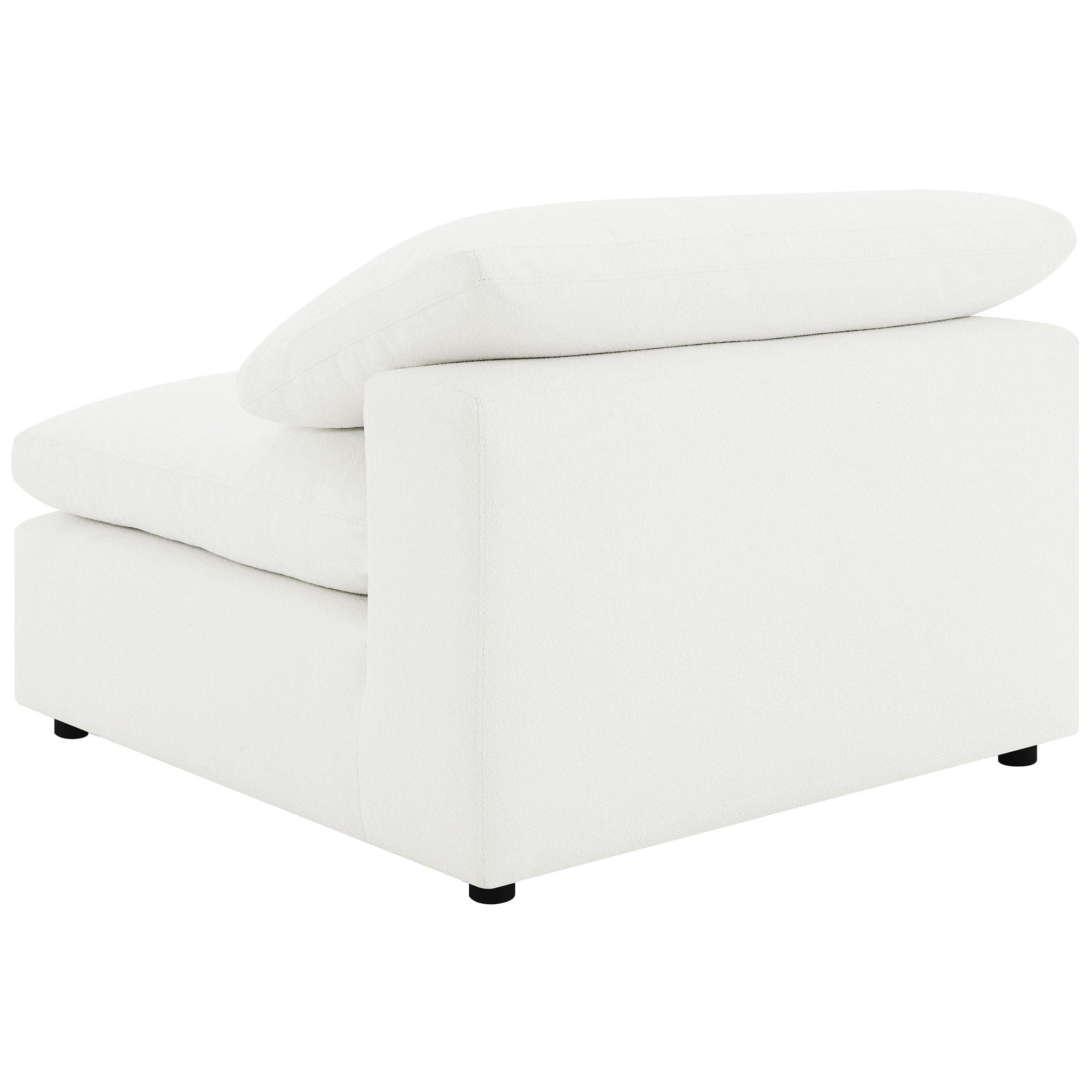 Raleigh Boucle Upholstered Armless Chair Ivory - Atlantic Fine Furniture Melbourne FL