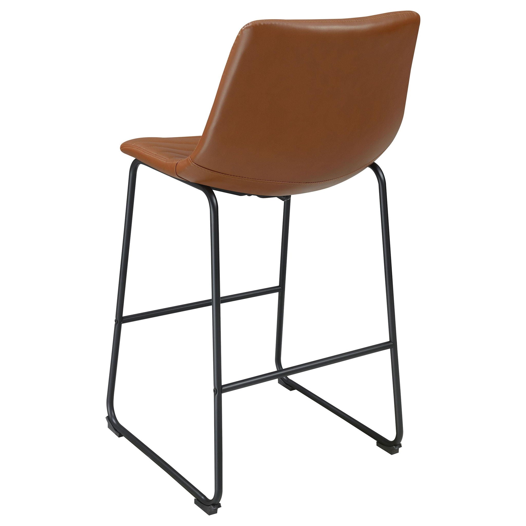 Zuni Faux Leather Upholstered Bar Chair Saddle (Set of 2) - Atlantic Fine Furniture Melbourne FL