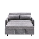 Pull Out Sleep Sofa Bed Loveseats Sofa Couch With Adjsutable Backrest, Storage Pockets, 2 Soft Pillows, USB Ports For Living Room, Bedroom, Apartment, Office