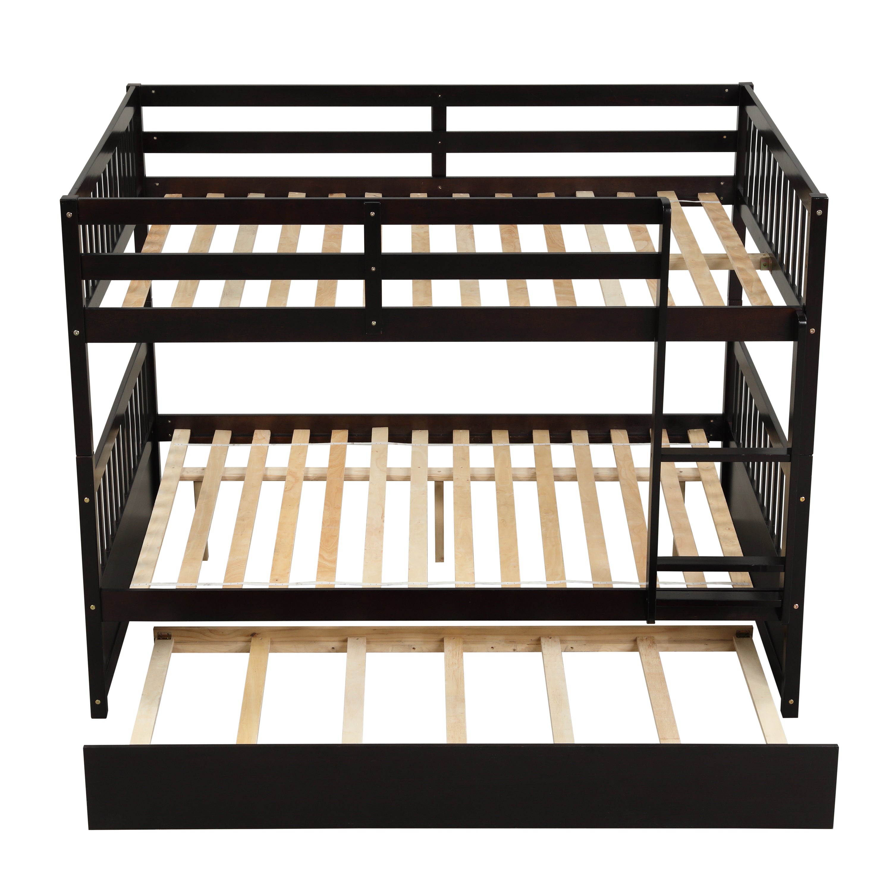 Full Over Full Bunk Bed with Trundle,Espresso - Atlantic Fine Furniture Melbourne FL