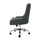 Glory Diamond Tufted Upholstered Office Chair With Rolling Casters And Sloped Arms - Dark Gray / Chrome