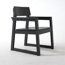 5 Piece Outdoor Dining Set For 4, Patio Table With Umbrella Hole And 4 Armrest Chairs For Backyard - Black