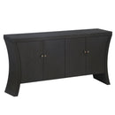 Refined Industrial 4 Door Credenza With Arc Legs & Bronze Clasps