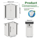Garden Tool Shed Metal Storage Shed With Peaked Roof Waterproof Lockable Door