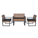 4 Piece Patio Furniture Set With Acacia Wood Table Top And Cushions