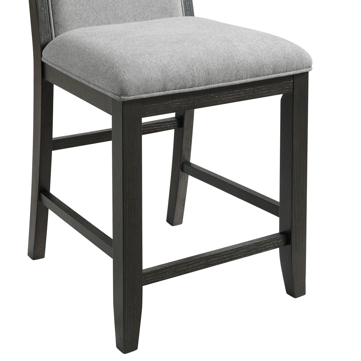 Elodie Fabric Counter Chair (Set of 2) in Charcoal / Gray by Elements International, view 11