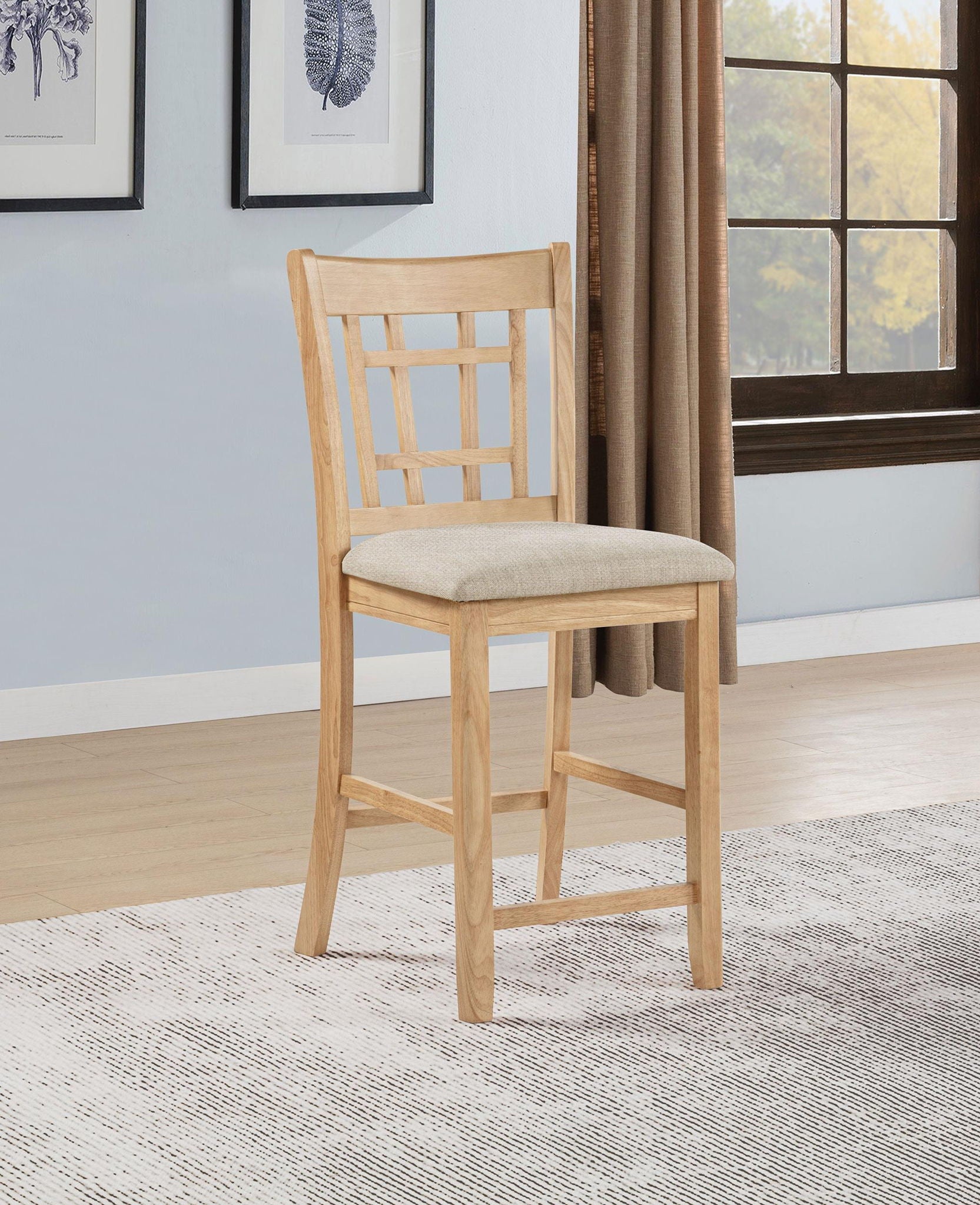 Lavon Wood Counter Height Dining Chair Grey and Light Oak (Set of 2)