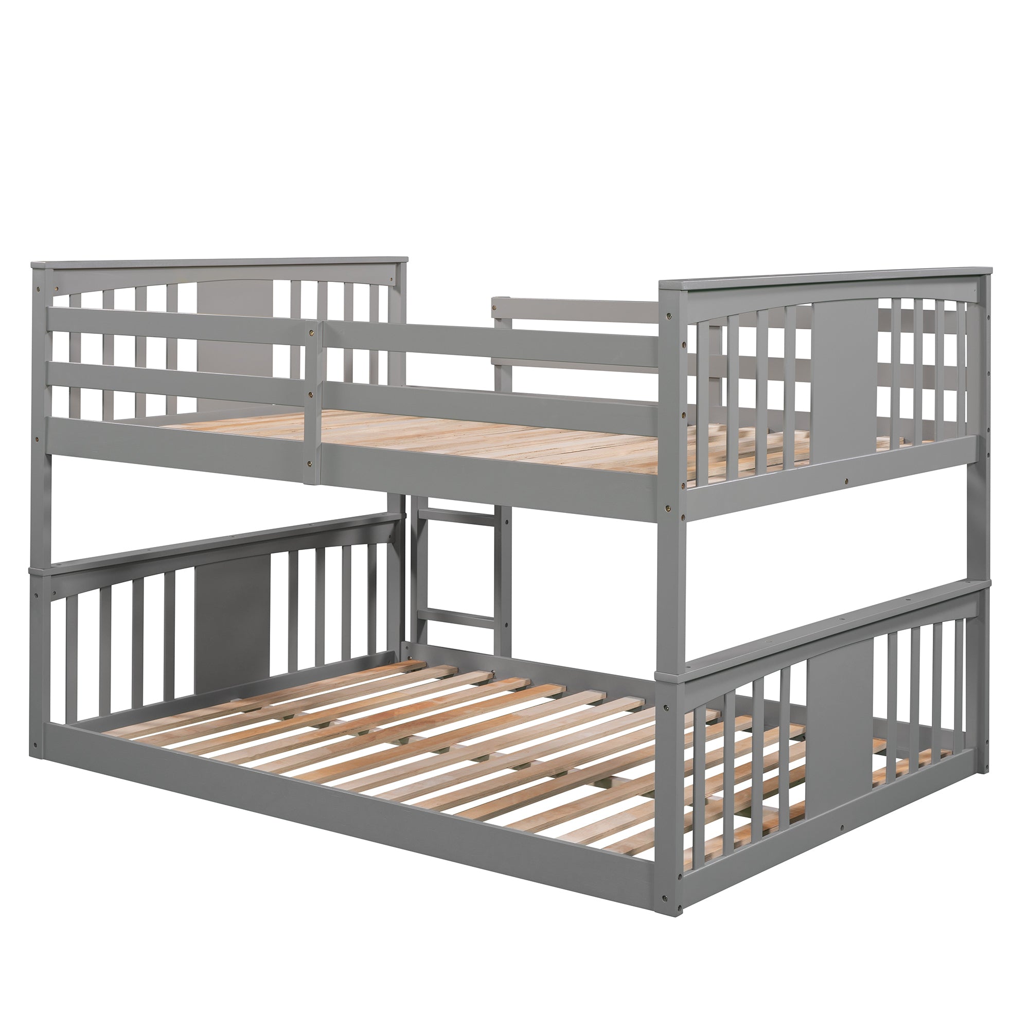 Full Over Full Bunk Bed with Ladder, Gray (Old SKU :LP000207AAE)