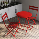 3 Piece Patio Bistro Set Of Foldable Round Table And Chairs