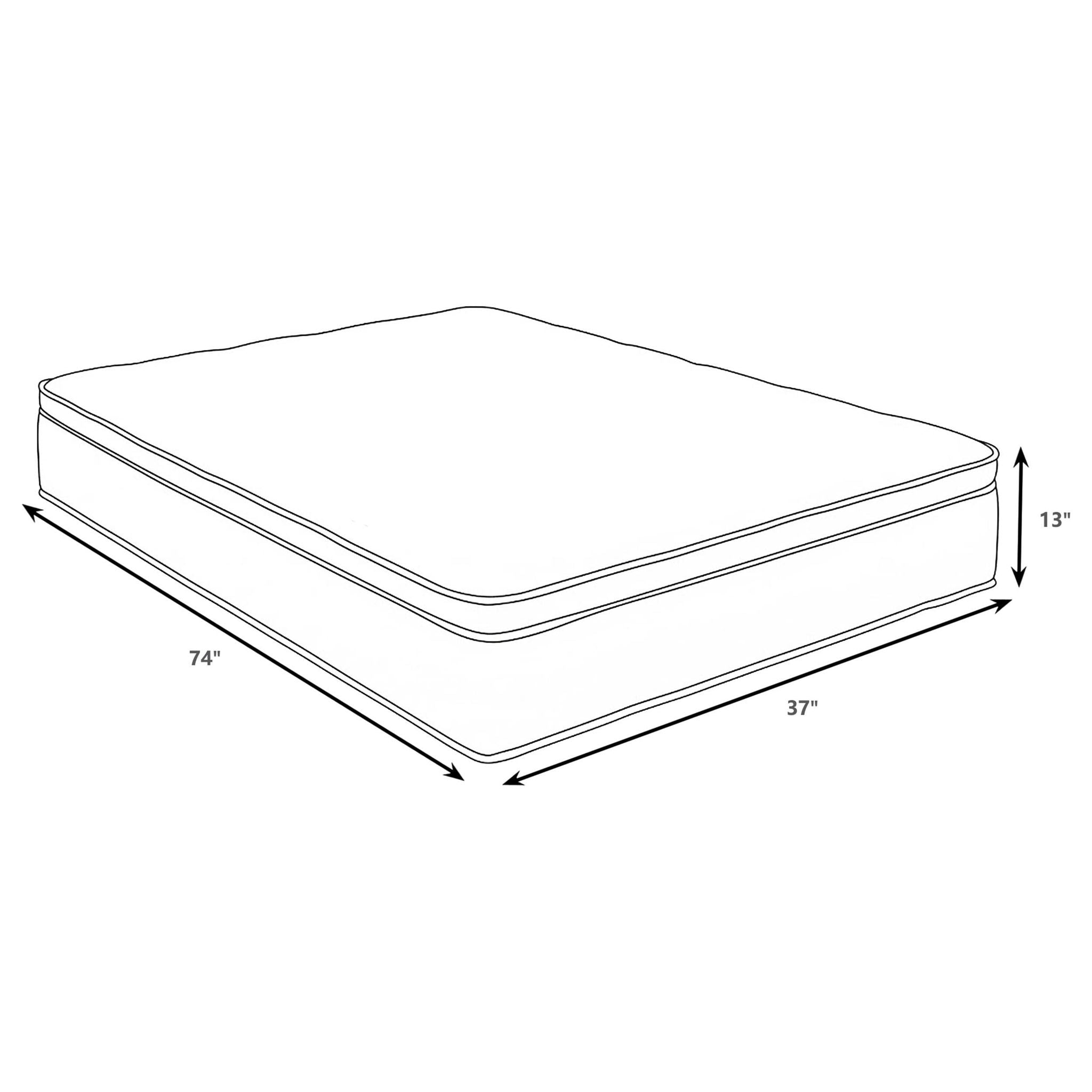 Sommet 13-inch Twin Bamboo Euro Top Memory Foam Hybrid Mattress