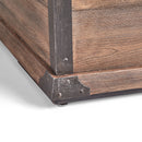 Outdoor Patio Rectangle Gas Burning Fire Pit 50, 000 Btu, Wood Pattern - Brown