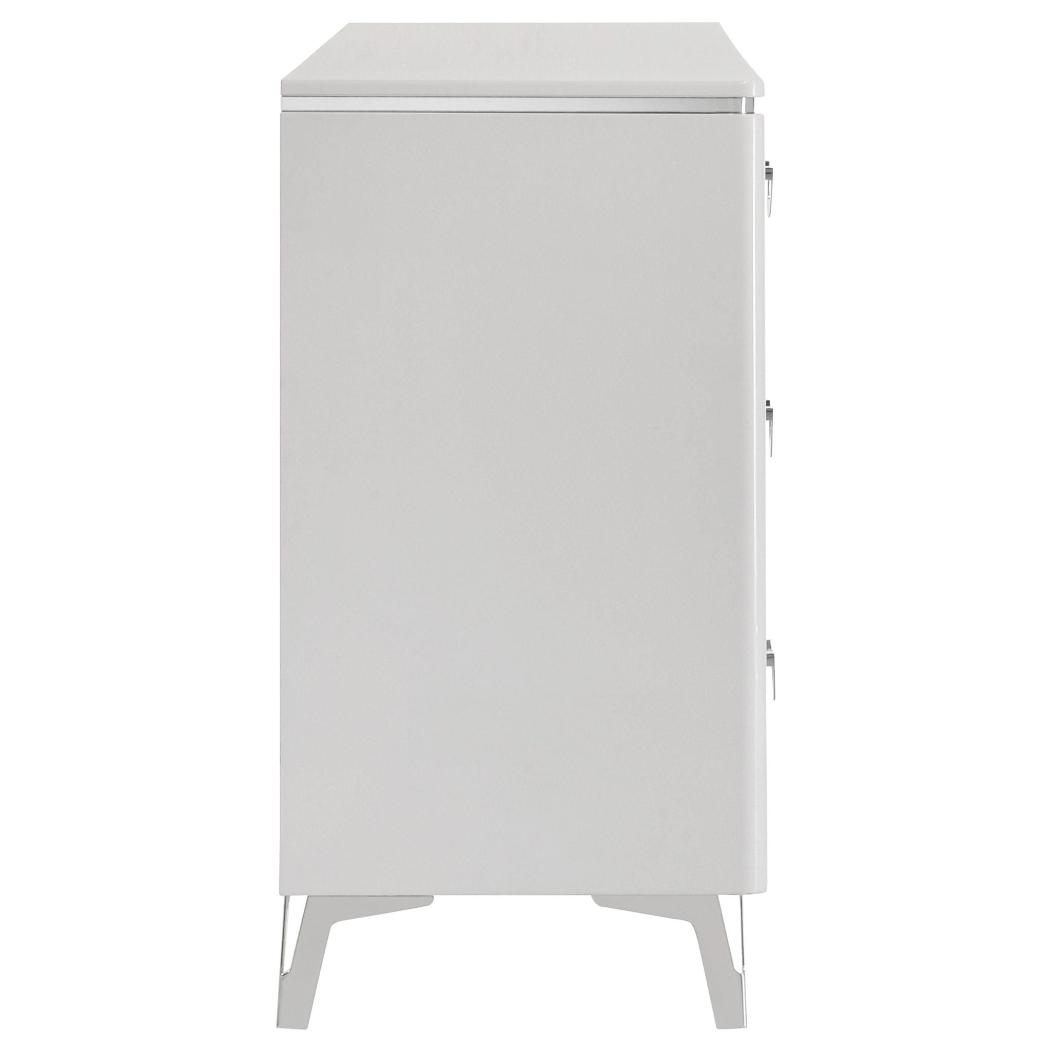 Cassia 6-drawer Bedroom Dresser Cabinet White High Gloss