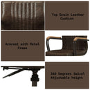 Joslin - Executive Office Chair - Distress Chocolate Top Grain Leather - Atlantic Fine Furniture Inc